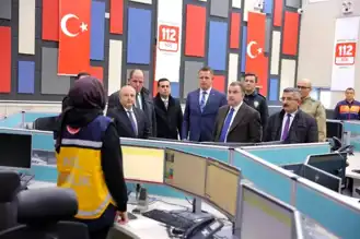 Vali, 112 Acil Çağrı Merkezini Ziyaret Etti